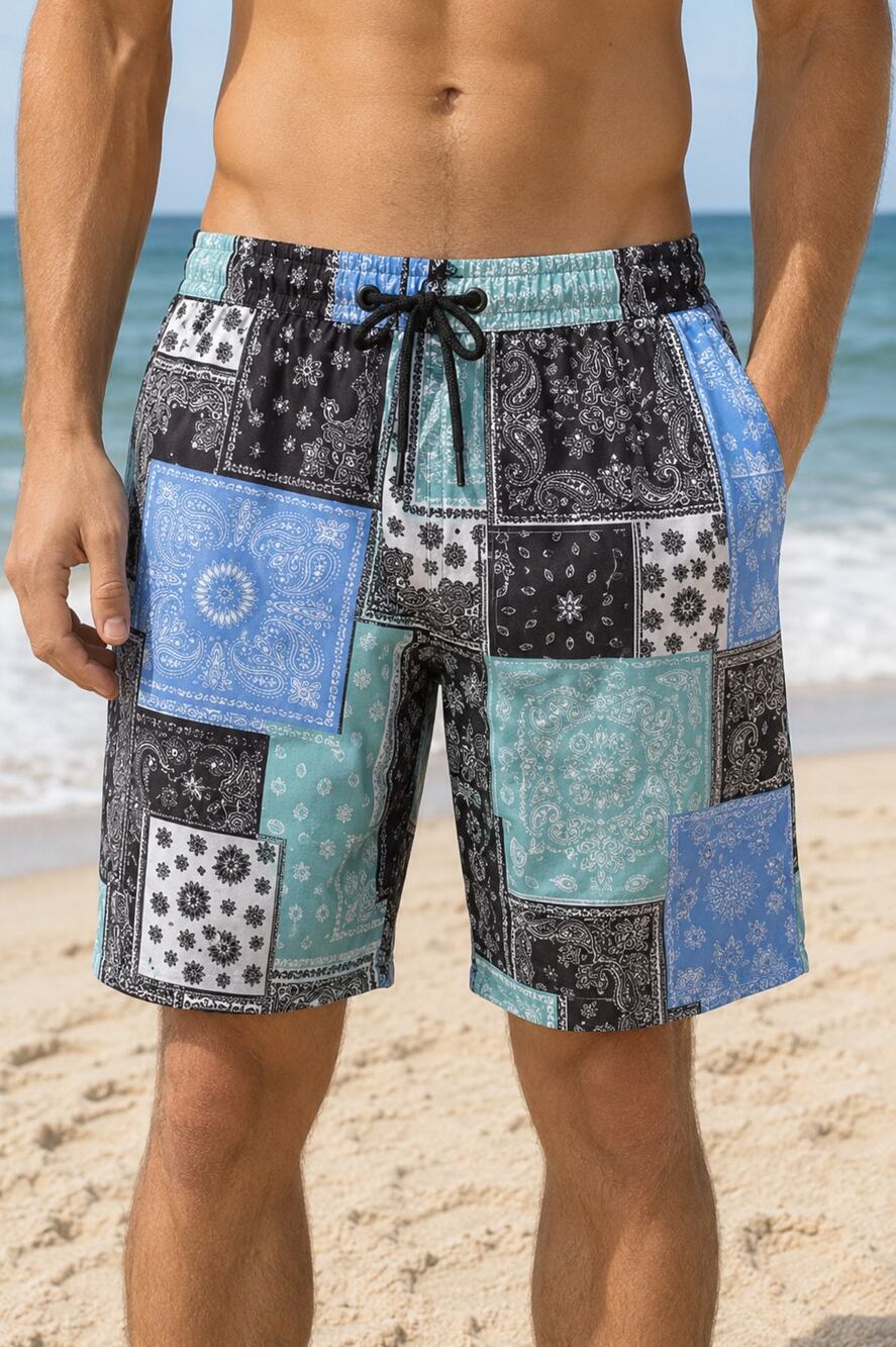 Drill Clothing Co  Fresh Prince of Bel-Air Bandana Patchwork Shorts Large NEW